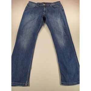 DU/ER L2X Relaxed Taper Jeans Mens 36x28 Medium Wash Blue Performance Denim
